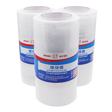 China factory lldpe mini hand roll plastic wrap stretch film